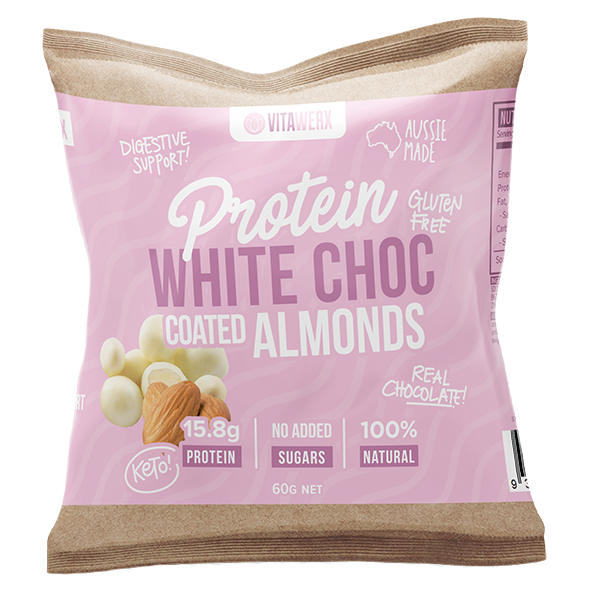 Vitawerx White Chocolate Coated Almonds / Macadamias 10 Pack